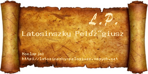 Latosinszky Pelágiusz névjegykártya